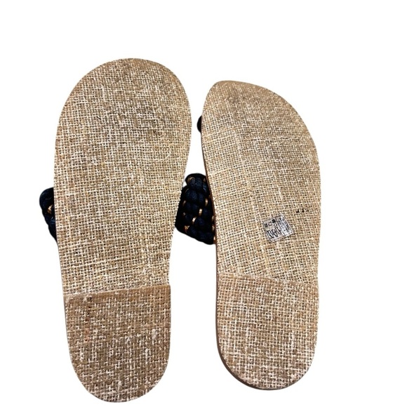 Free People Black & Tan casual Rope leather sole toe flat Sandals size EU 41 - Picture 8 of 9